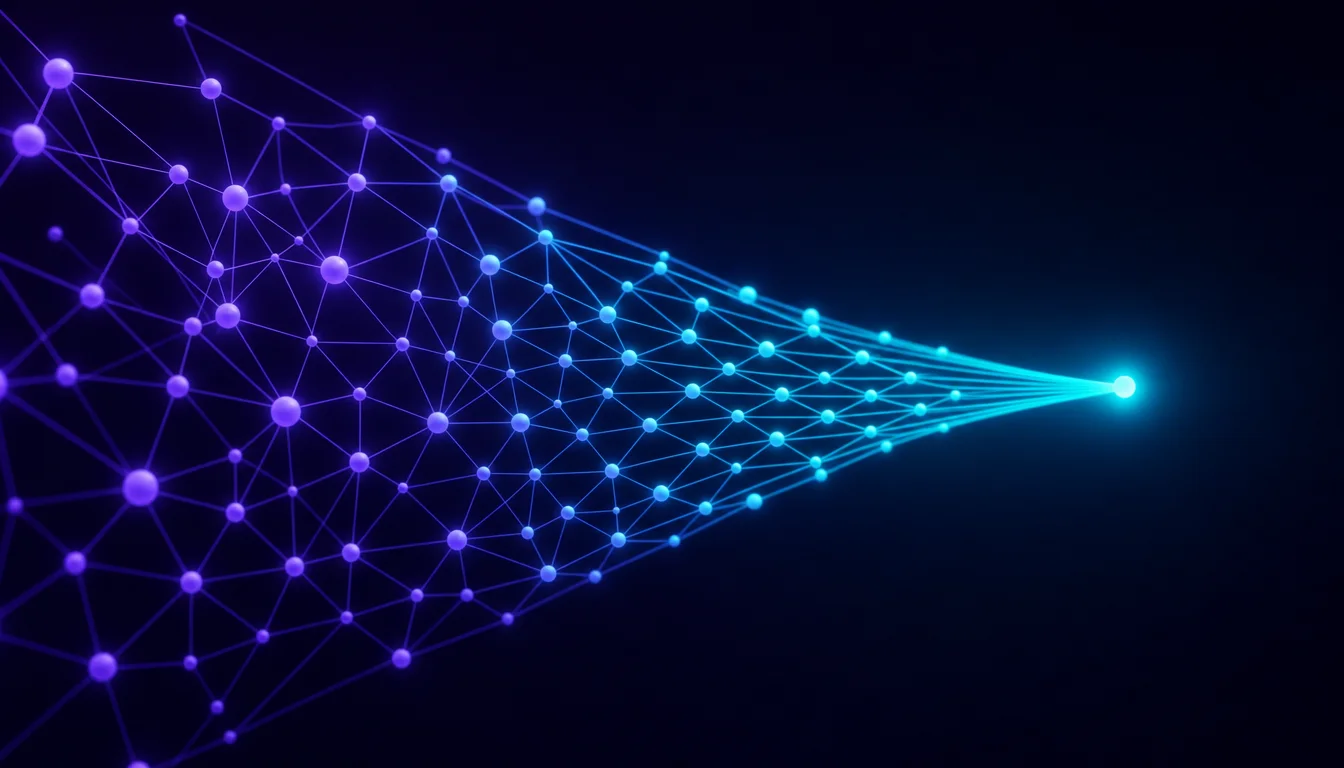B2B & SaaS lead gen — abstract violet and cyan visual