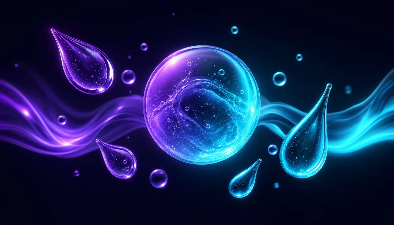Health, beauty & supplements — abstract violet and cyan visual